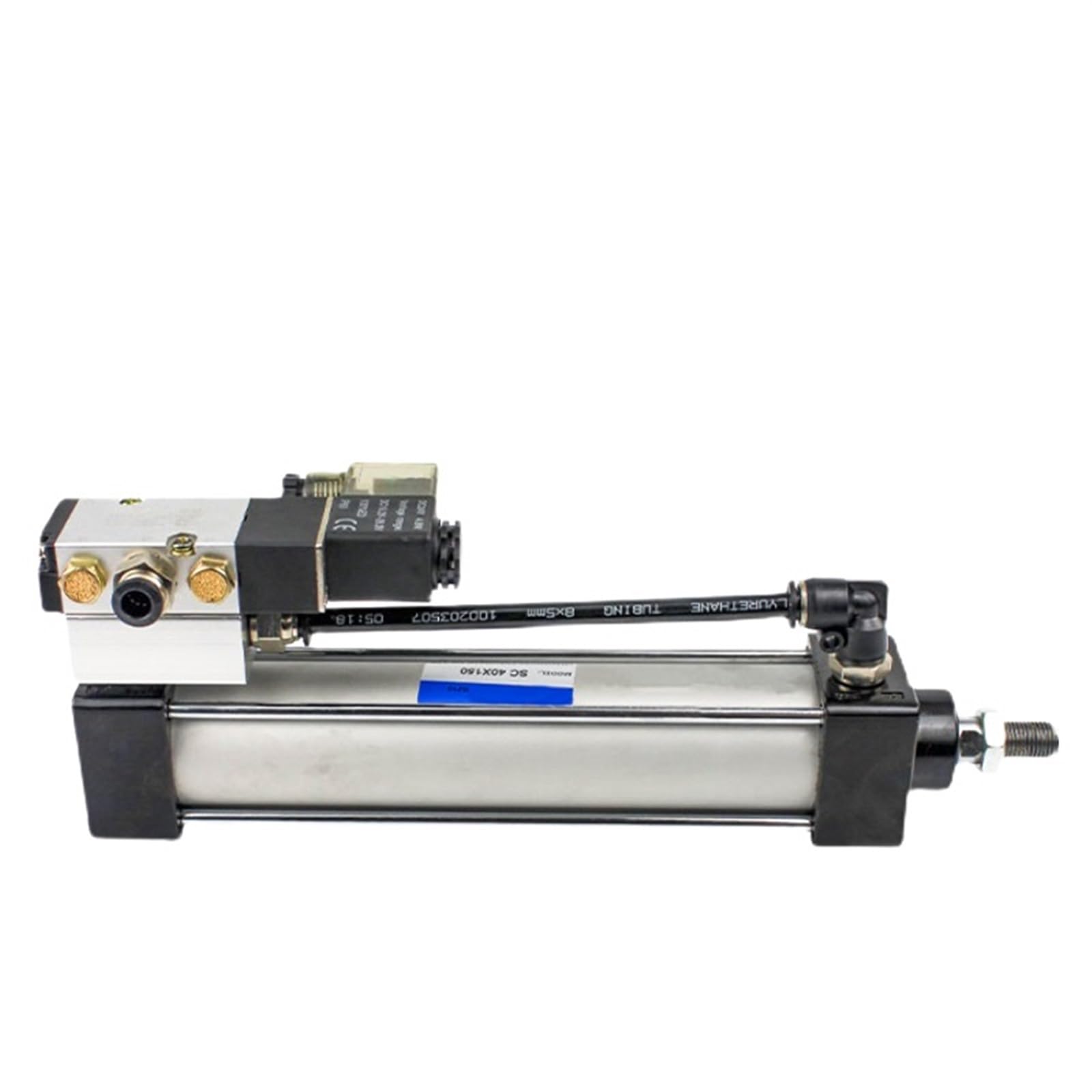 Pneumatic SC Standard Solenoid Valve Integrated Cylinder Bore 50mm Stroke 25-1000mm Air Cylinders Set Without Magnetic 1Pcs(SCF50x125)