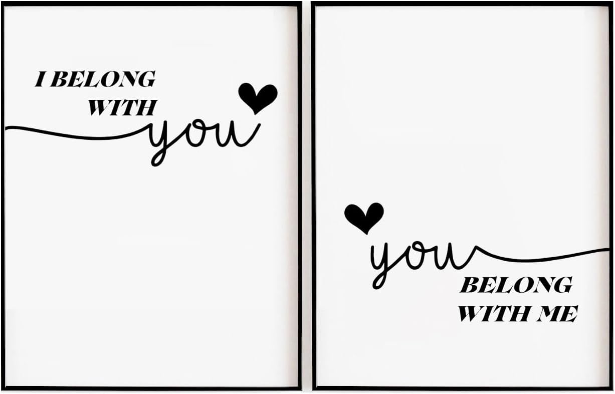 TSDTUO Romantic Bedroom Quote Prints For Couples: Set Of 2 Unframed 8x10