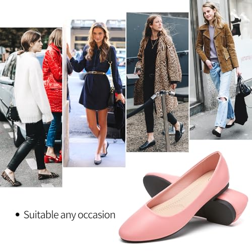 Image of Hash Bubbie Women's Flats Shoes Ballet Flats Dress Shoes Comfortable PU Leather Slip on Shoes for Women