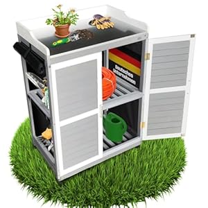 Coemo Gartenschrank Lola Grau Pflanztisch