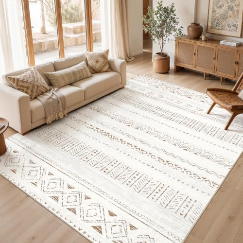 Image of cotiled Boho 9x12 Area Rug for Living Room: Large Moroccan Washable Rug