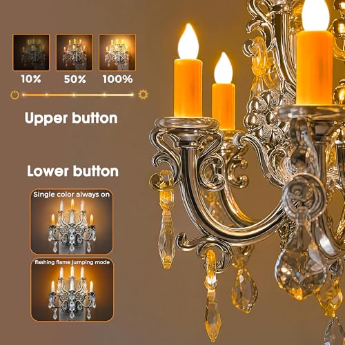 Image of L LOHAS LED Night Lights Plug into Wall,2 Pack,Crystal Chandelier Candle | Nightlight with Dusk to Dawn Sensor,Brightness Adjustable,Amber,Rotatable Plug for Bathroom