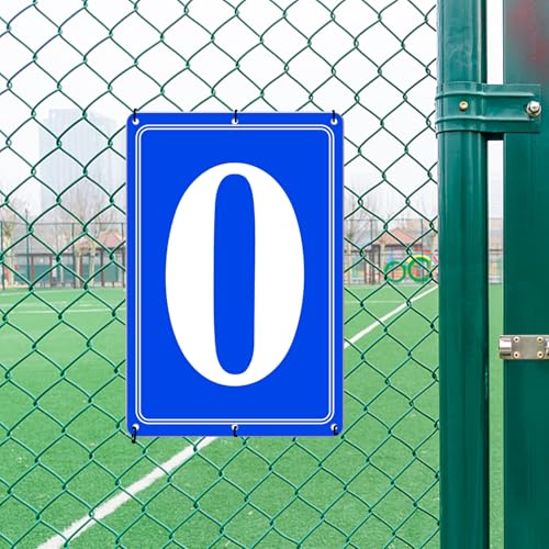 Image of Premium Aluminum Number Signs, Metal 12 inch X 8 inch Blue Numbered Sign Outdoor for Parking Lots, Floor, Dock, Court, Aisle, Field, High Visibility, No Fade, Weather-resistant (Blue Number Signs 0)