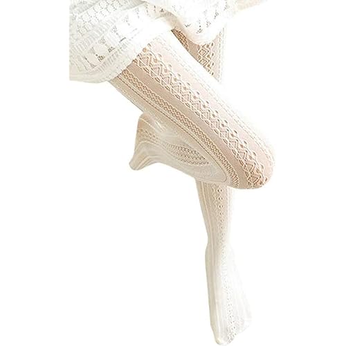 SurBepo Women Fishnet Hollow Out Knitted Patterned Stockings Tights Vertical Strips Pantyhose For Female