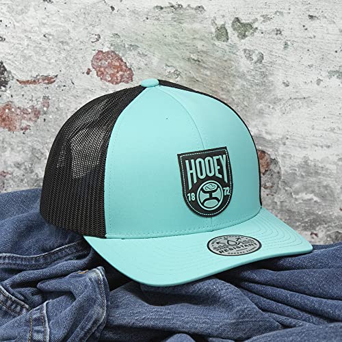 Hooey Men's Adjustable Snapback Mesh Trucker Back Hat (Turquoise/Black) #TOP3