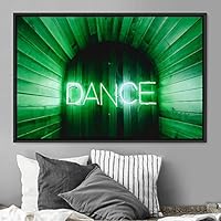 Framed Canvas Wall Art Illuminated Words 3D Industrial Inspirational Multicolor Neon Pop Art Quotes Typography Urban - 16x24 inches