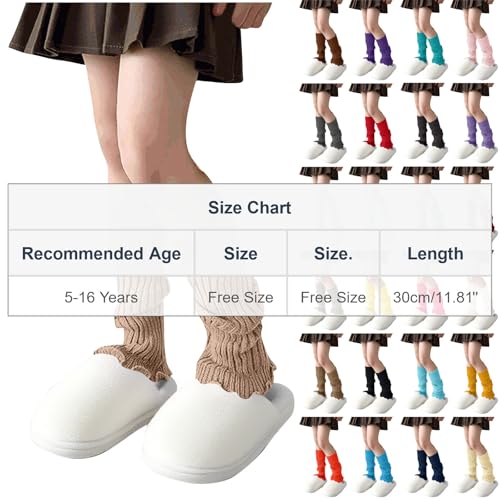 Girls Leg Warmers Y2K Knitted Ribbed Cotton Ruffled Long Socks Fall Fashion Cute Lolita Harajuku Boots Ankle Warmers3