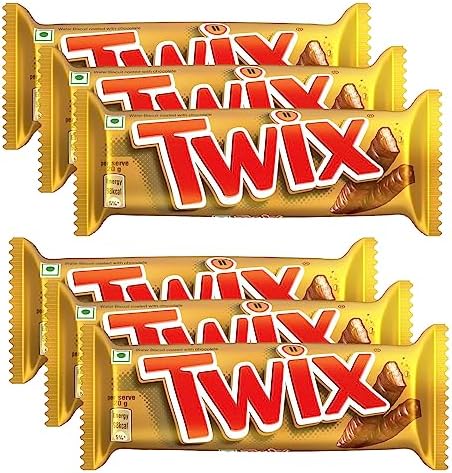Twix 6 x Caramel Cookie Chocolate Bars Filled with Soft Nougat, Chewy Caramel and Crispy Biscuit Premium Chocolate Pack for Sharing with Family and Friends - 50g