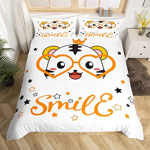 Funda de edredón de tigre de dibujos animados