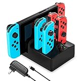 Switch Charger for Switch, YCCTEAM 5 in 1 Charging Dock for Switch Joypad and Console with AC...