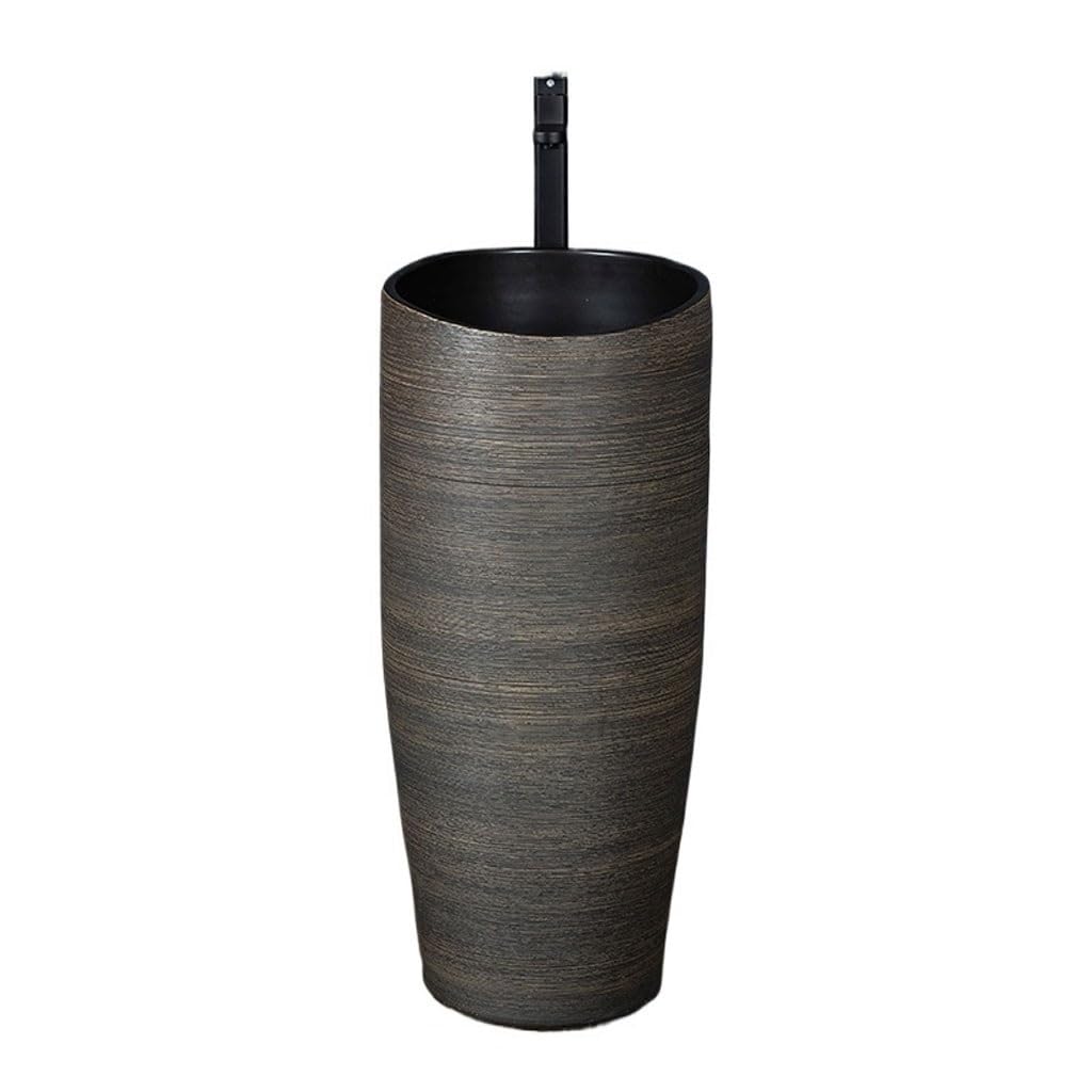 AYCDL Pedestal Sink Outdoor Courtyard Floor-Standing Wash Basin Column-Type Wash Basin Home Balcony Retro Integrated Column Basin Bathroom Pedestal Sink