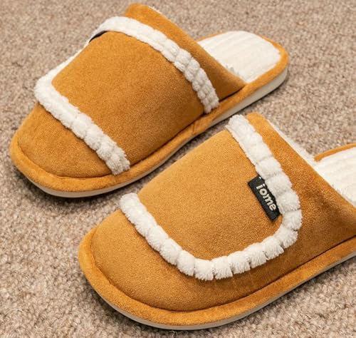 Fuzzy Solid Comfy House Slippers Women Soft Closed Toe Shoe Memory Foam Mom Indoor Outdoor Soft Non-Skid Warm Winter4