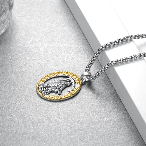 Santa Muerte Necklace 925 Sterling Silver Skull Necklace for Men Women Holy Death Amulet Santa Muerte Jewelry Gifts3