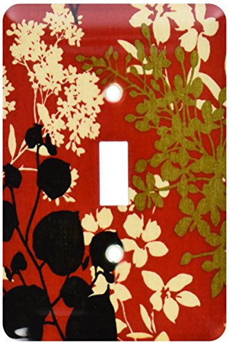 Motif floral en or rouge pour ce tableau de commutateur à bascule unique chic