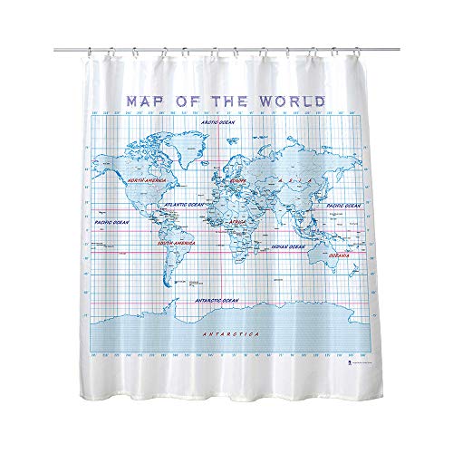 Mr. Sci Science Factory Map of The World Shower Curtain (180x180cm)