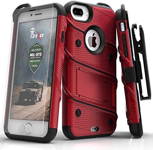 iPhone 7 Plus Case, Zizo [Bolt Series] w/ FREE [iPhone 7 Plus Screen Protector ] Kickstand [Military Grade Drop Tested] Holster Clip - iPhone 7 Plus