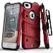 Zizo Bolt Series Compatible with iPhone 8 Plus Case Military Grade Drop Tested Tempered Glass Screen Protector Holster iPhone 7 Plus case RED Black