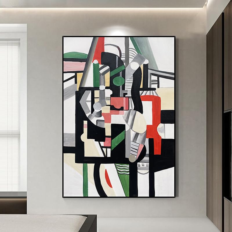 Tableau abstrait moderne peinture géométrique à l'huile fait main décoration salon 50x50