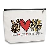 kdxpbpz Cheer Stuff Cheerleader Cheer Bag Funny Cheerleader Gifts Cheerleading Gift Christmas Birthday Gifts for Women Her Female Cheer Team Merchandise - Peace Love Cheerleading