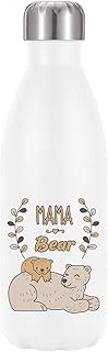 Mama Bear - Botella de agua térmica con aislamiento al vacío, color blanco