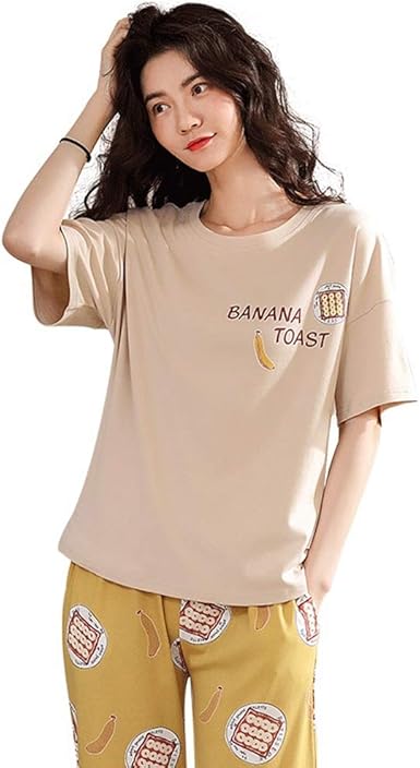 Amazon ルームウェア レディース 夏 パジャマ かわいい おしゃれ 綿 半袖シャツ 上下セット 肌に優しい 通気抜群 寝巻き 半袖 冷暖房適応 部屋着 女 ナイトウェア M L Xl Xxl パジャマ ルームウェアセット 通販
