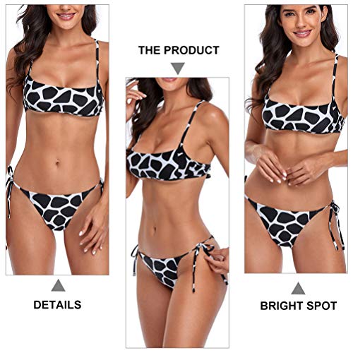 SOIMISS Mulheres Cinta Biquíni Top Maiô Fio Dental Maiô Fissão Swimwear (Preto- M)