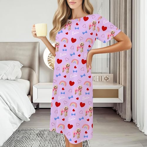 M YESCUSTOM Custom Face Nightgown for Women Personalized Funny Photo Xms Pajamas Sleepwear House Dress Sleepshirt Nightdress3
