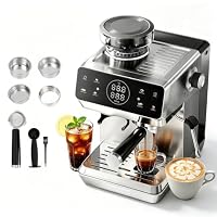 CAFELFFE MK-903 Professionelle 20-Bar-Espressomaschine mit integriertem Mahlwerk, Heiß-/Kaltbrühfunktion für Latte Macchiato und Cappuccino, 1,8-Liter-Wassertank und 1500-Watt-Brühleistung. – Ansicht 1