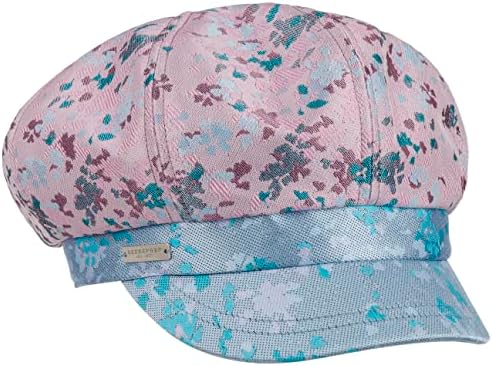 Seeberger Scalia Flowers Newsboy Cap Women Rose-Light Blue One Size