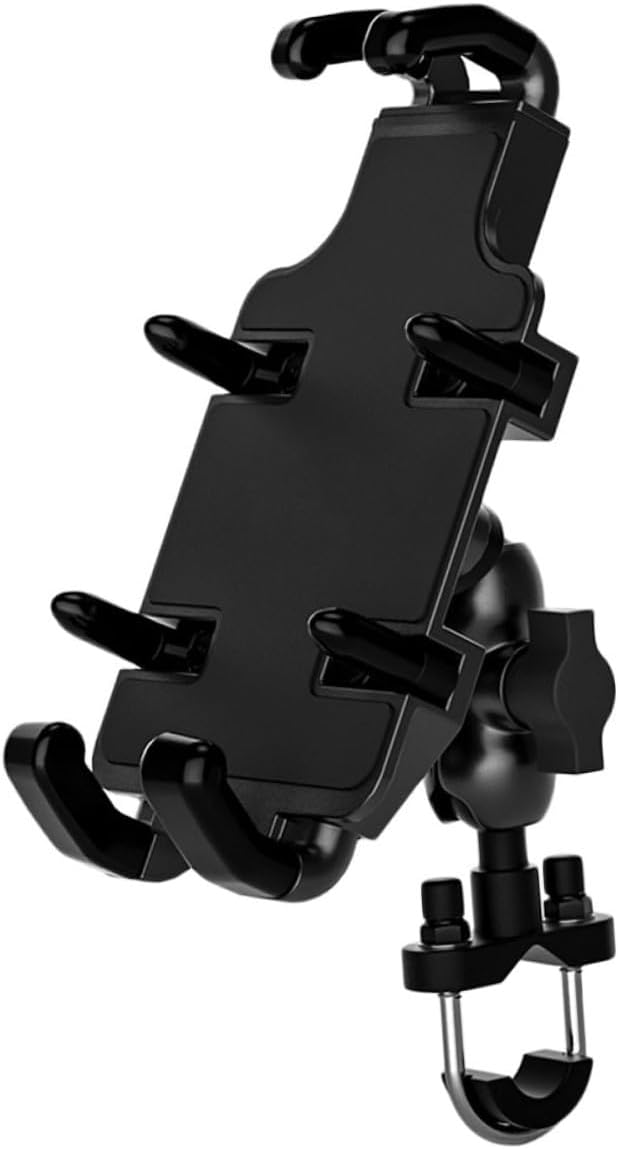 Mikikit Aluminum Alloy Motorbike Phone Mount Holder GPS Navigation Bracket Handlebar Rack for Riders and Off-Road Bikes