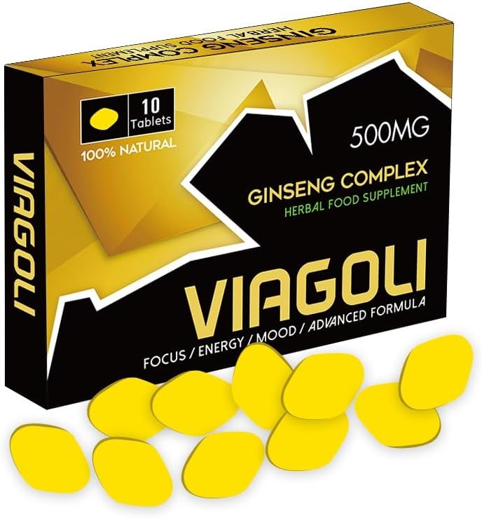 Herbal Gold Tablets | Natural Energy & Stamina Booster | Ginseng, Black Ginger, Vitamin C & E | Supports Daily Vitality & Wellness | 500mg | 10 Tablets