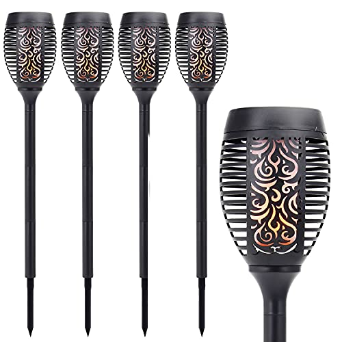 Solalite® 4 Pack 51 LED Solar Torch Light Dancing Flickering Flame Effect Stake Light Waterproof Outdoor Garden Landscape Path Lamp