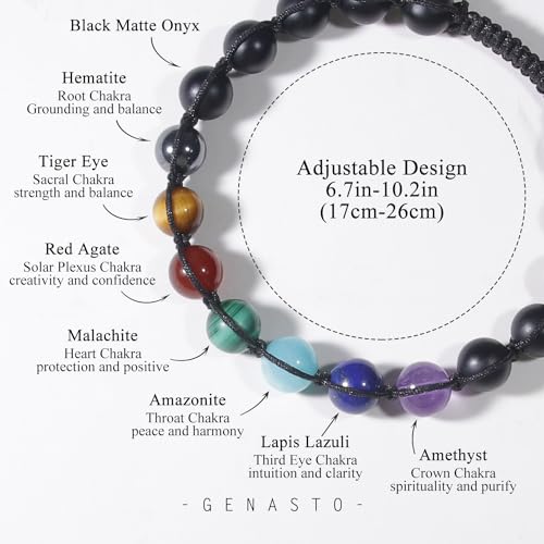 7 Chakra Bracelet with Real Stones Healing Crystal Stone Beads Bracelets Chakra Bracelet for Men and Women Yoga Crystals Beaded Bracelets for Meditation Relax3