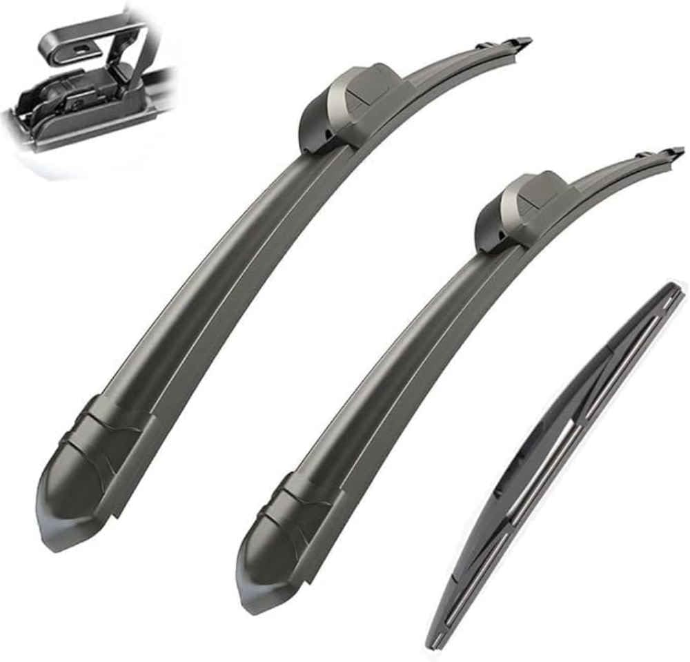 XYUASDGB Premium Exact Fit Windscreen Wiper Blades for Mitsubishi Lancer Sportback 2008-2015 2016 2017 Durable Natural Rubber Easy Fit for a Quiet and Streak Free Wipe