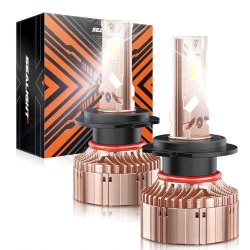Image of SEALIGHT H7 Led Bulbs, 900% Brightness H7 Led Light Bulbs, 6000K Cool White H7 lLght Bulbs with 25000RPM Fan, Plug and Play ATV /UTV, 10-Year Extended Lifespan IP68 Waterproof, Pack of 2