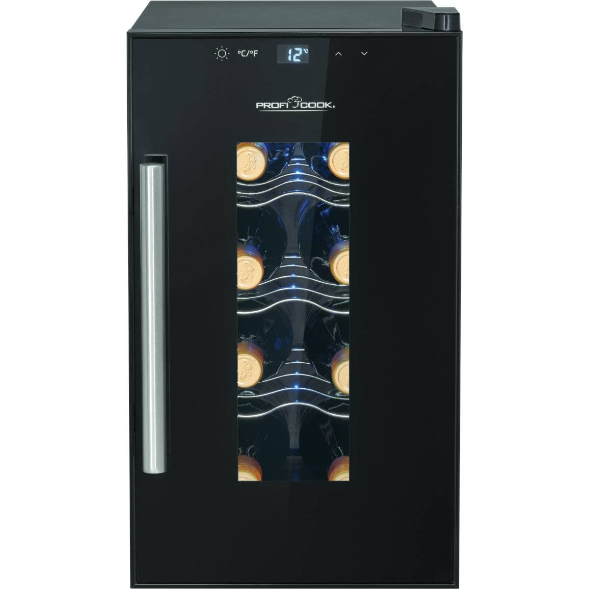 Profi Cook PC-WK 1232 Lodówka na wino - Do wina czerwonego, białego wina, różowego - Czarna stal nierdzewna