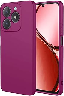 جراب حماية سيليكون بتصميم عصري انسيابي مزود ببطانة داخلية متوافق مع موبايل ريلمي C61/ c63 (لون أرجواني فاتح)