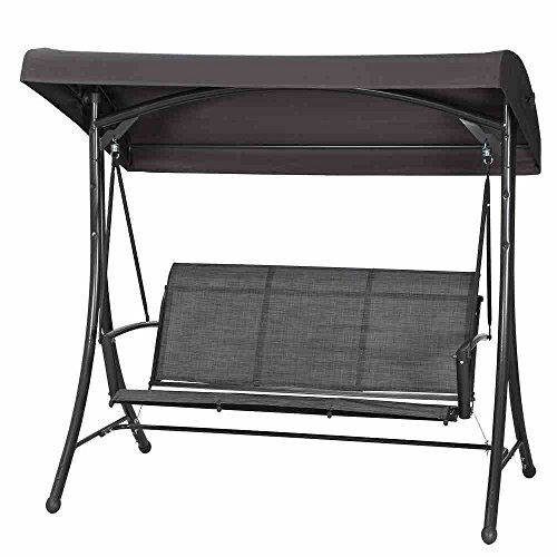 Siena Garden Schaukel Livorno, 191x122x179cm, Gestell: Stahl, in anthrazit, Fläche: Ranotex-Gewebe in silber-schwarz