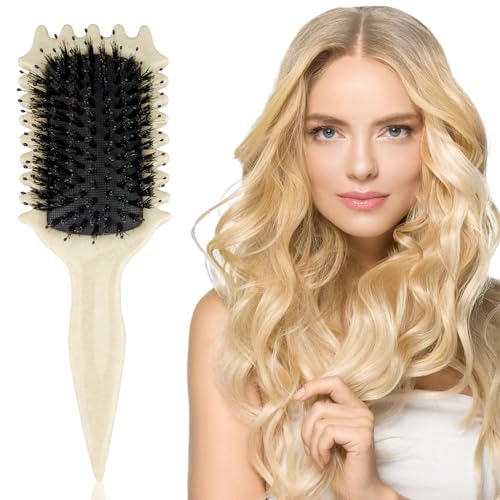 WOHSEROM 1PCS Curly Hair Brush, Curl Defining Brush, Boar Bristle Hair Brush for Combing and Shaping Men's and Women's