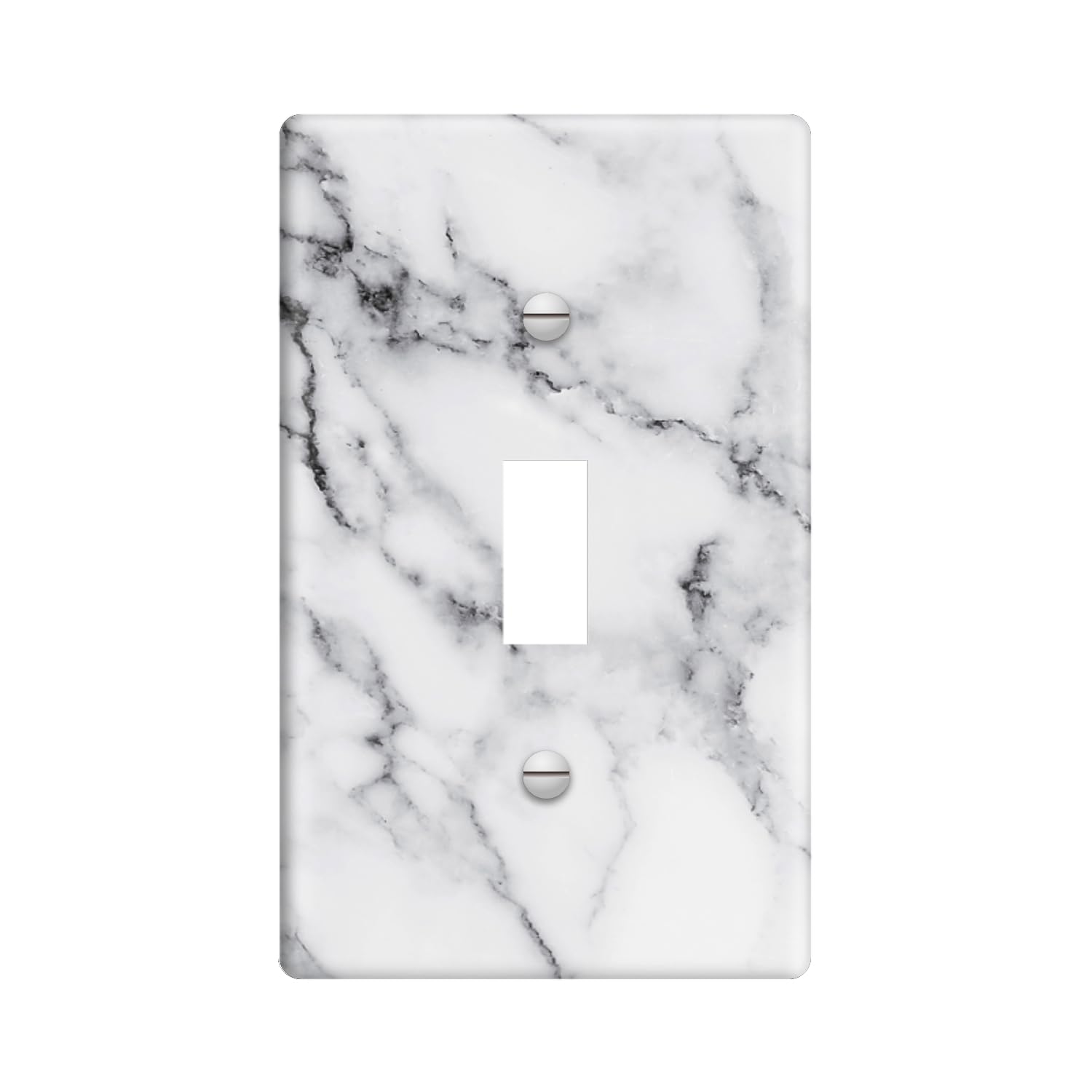 1 Gang Toggle Wall Plate White Marble And Grain Switchcover Electrical Decorative Switchplate For Bedroom Kitchen Home Decor