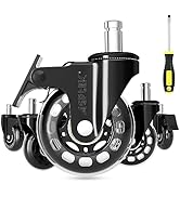 AGPTEK Office Chair Casters Heavy Duty with Screwdriver, Safe Roller Wheel Replacement for Hardwo...