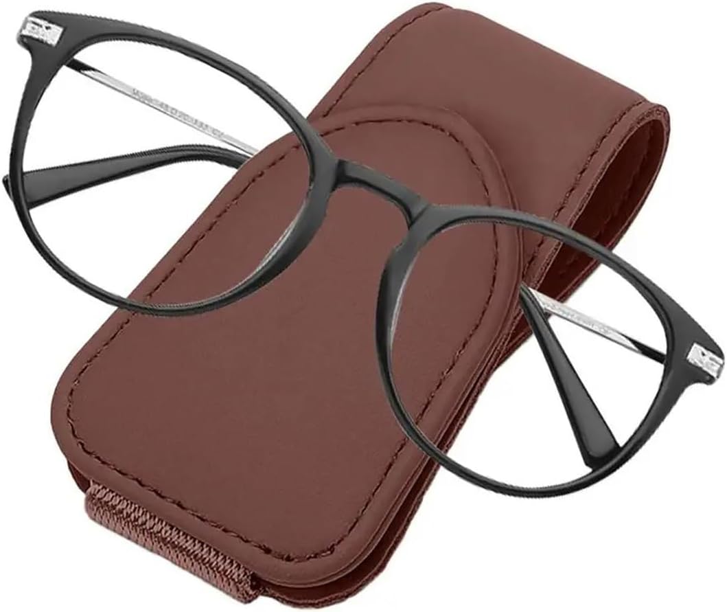 Sunglass Holder Car Glasses Clip Sun Visor Leather Eyeglasses Clip Clip Hanger Universal Car Accessory Car Sunglasses Holder(Orange)