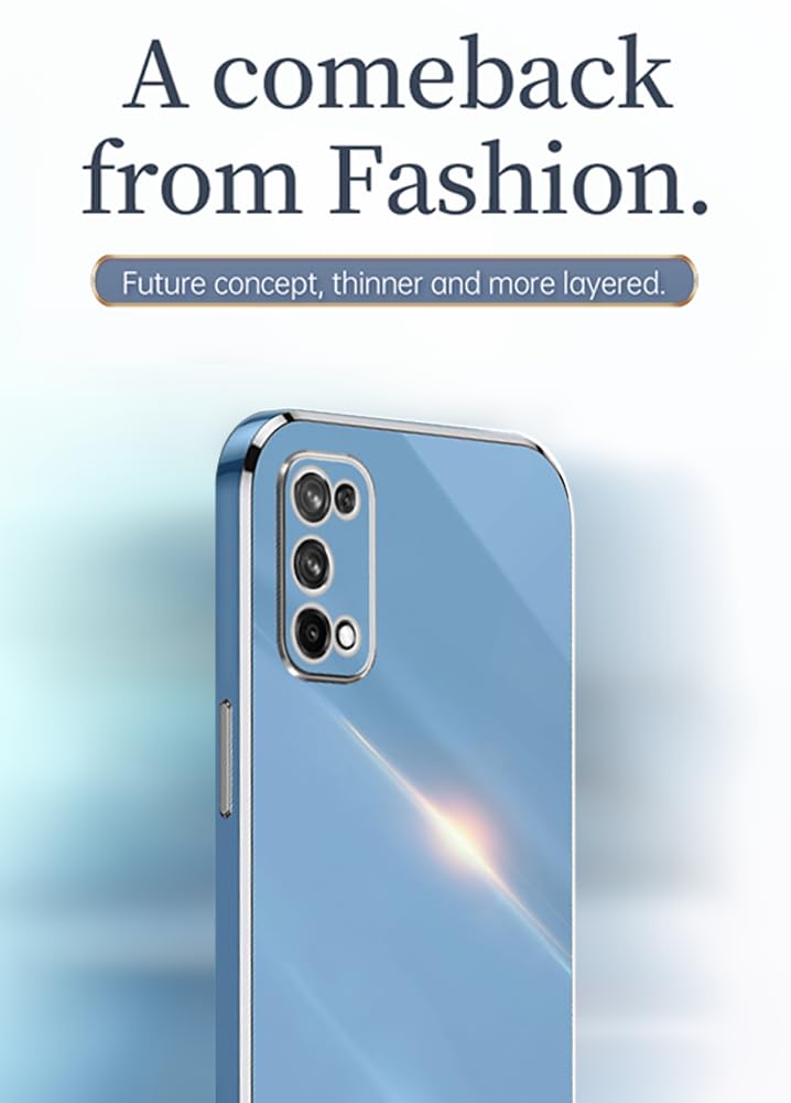 EASSGU Handyhülle Für Realme 7 5G – Weiche TPU-Silikon Hülle, Saphirblau, Stoßgeschützt