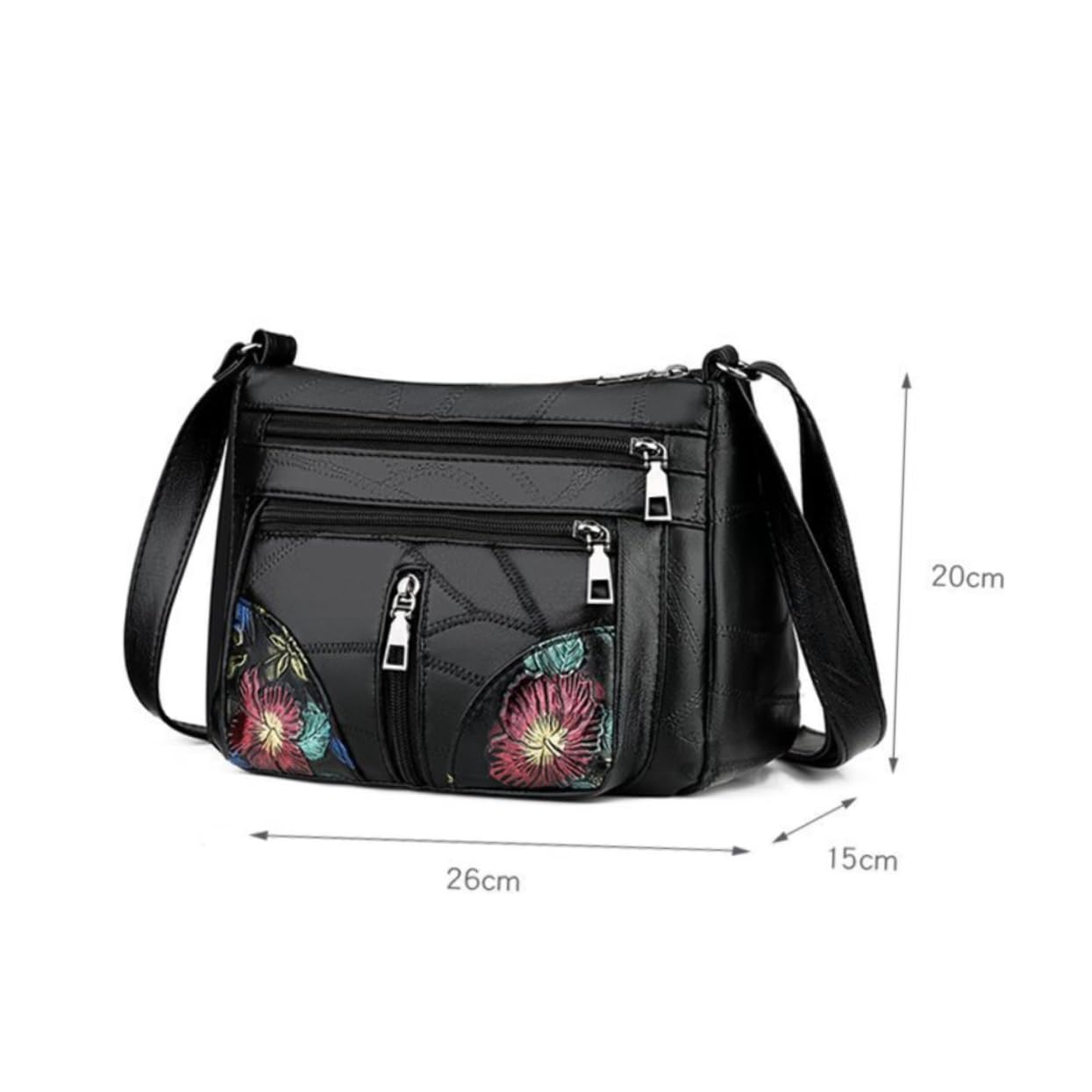 CALLARON Skórzana Torba Na Zewnątrz Damska Torba Na Ramię Modna Torba Typu Crossbody Dla Dziewcząt Kieszenie Na Zamek Błyskawiczny Mini Torby Dla Dziewcząt Czarna