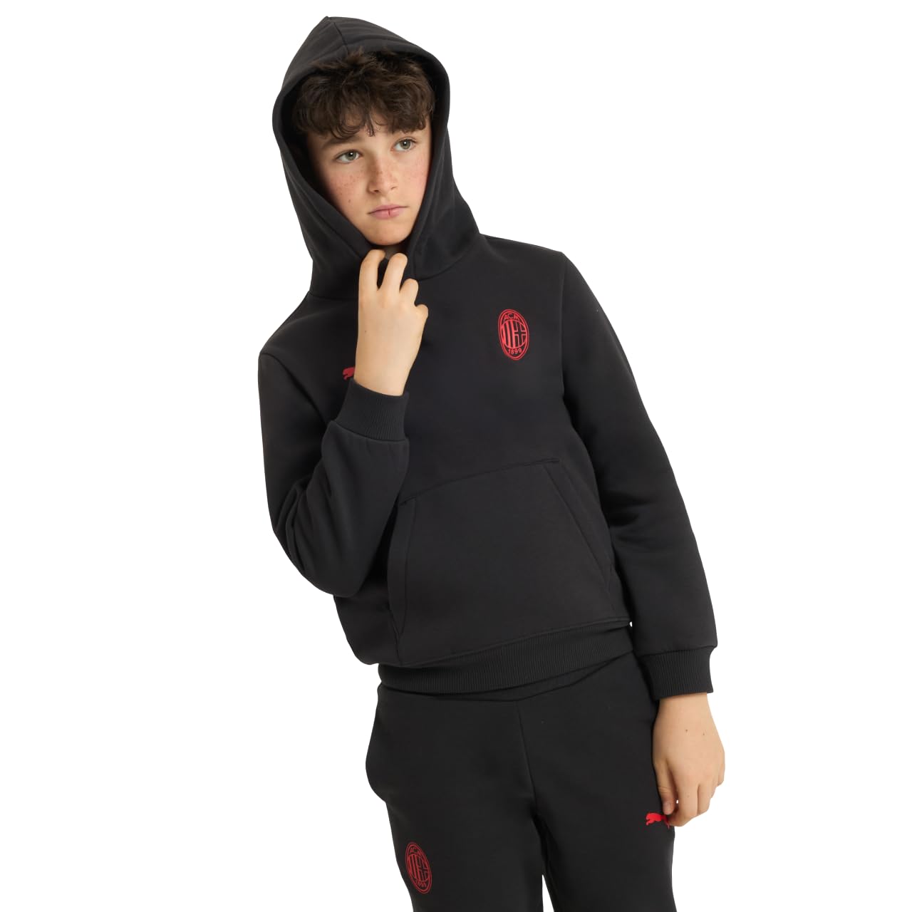 A.C. Milan Felpa con Cappuccio Ftbless Bambino Felpa con Logo A.C. Milan e Puma, Prodotto Ufficiale Unisex - Bambini e Ragazzi (Pacco da 1)