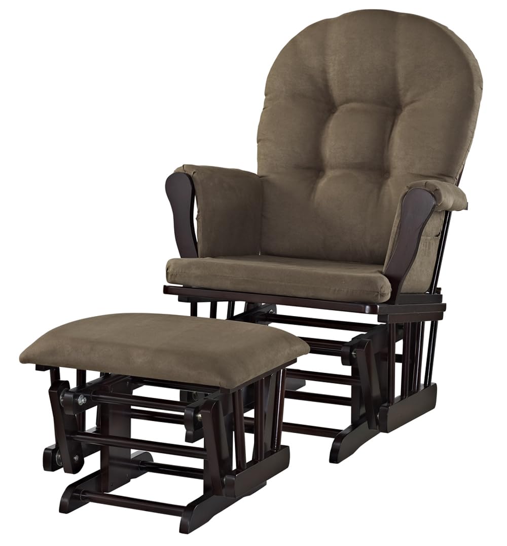 Angel Line Grayson Glider and Ottoman, Espresso w/Chocolate Cushion