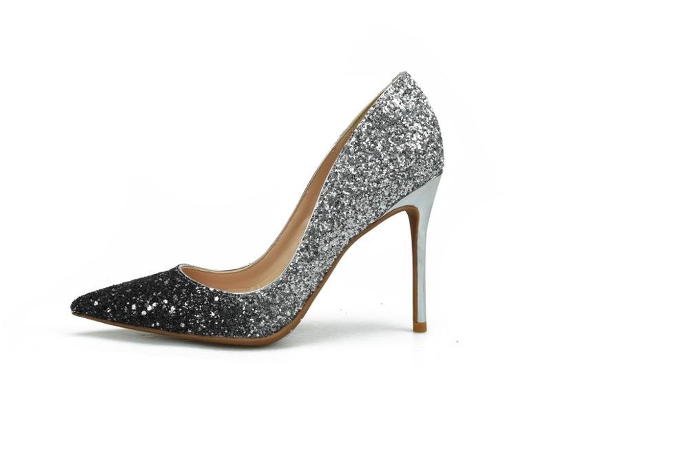 Women Pumps High Heels Shoes Women Stilettos Glitter Wedding Party Shoes Silver Gold Big Small Size 32 46