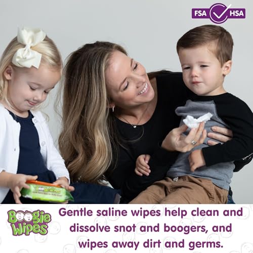 boogie wipes gentle wet wipes for baby and kids face hand body amp nose made with vitamin e aloe chamomile and natural saline fresh scent 90 count