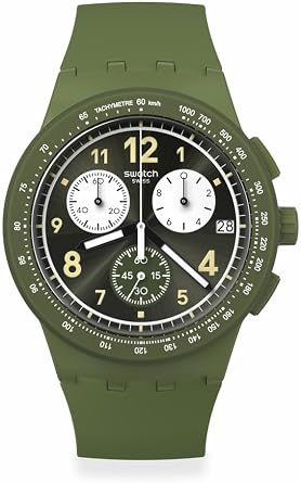 Swatch Chrono 42 Unisex Watch Dress Stainless Steel Green Quartz Waterproof Nothing Basic About Green