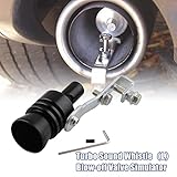 Ruien Universal Aluminum Turbo Sound Exhaust Muffler Pipe Whistle Car Blow Off Valve BOV Tip Simulator Whistler (L-Black)